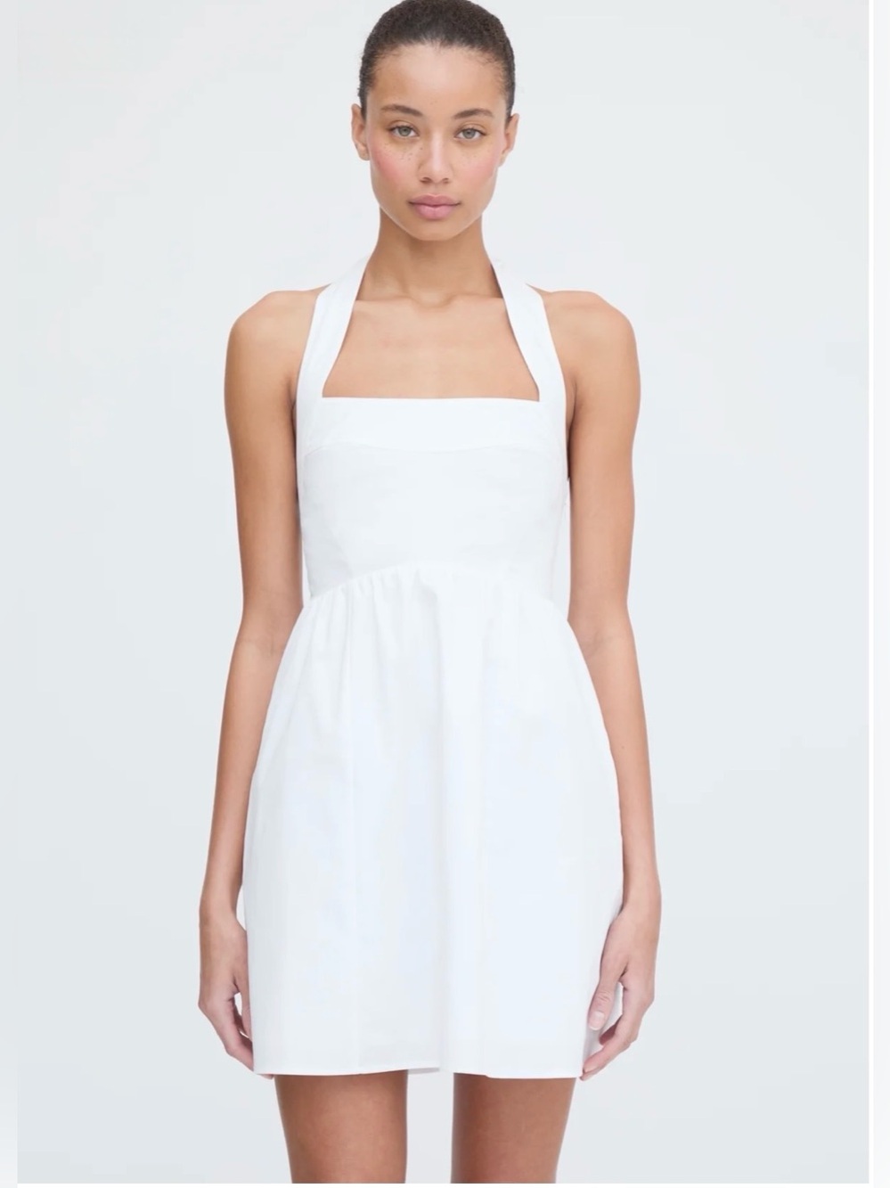 Hill House Home The Fleur Mini Dress White XXS NWT Halter Cotton